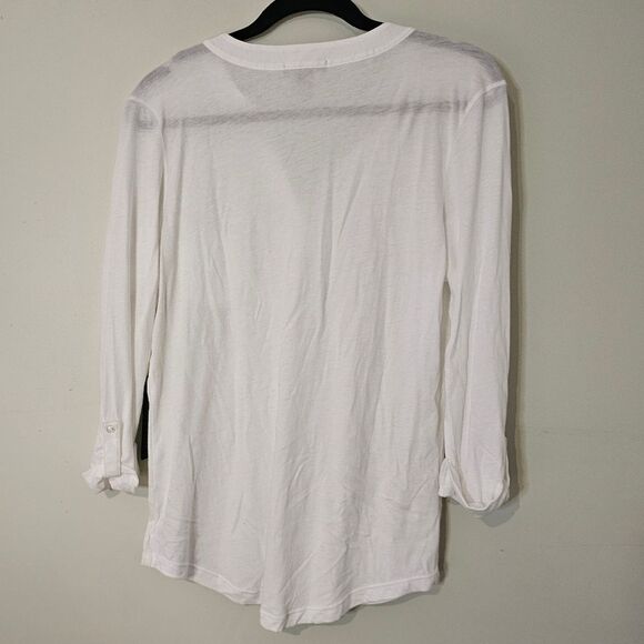 NWT Carole Little Split-Neck Cotton-Blend Top Size M - Picture 2 of 2